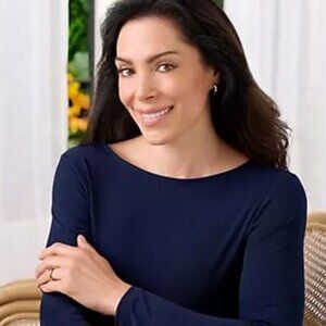 Susan Graver Dk Navy Liquid Knit Bateau-Neck Long Sleeve Top-5X-NWOT-Normcore